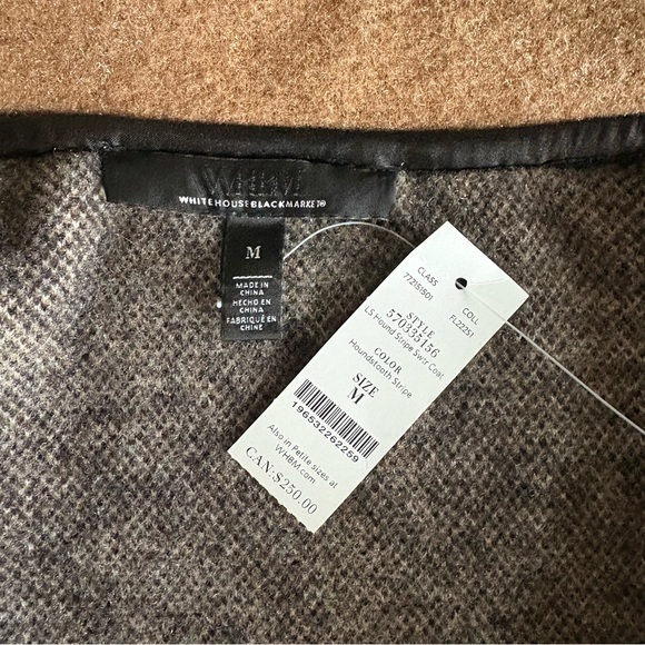 White House Black Market Houndstooth Cardigan in Black, White, and Brown - Picture 5 of 9